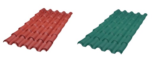 Lámina Teja Española 1005 mm X 3280 mm de 2.3 mm Terracota o Verde